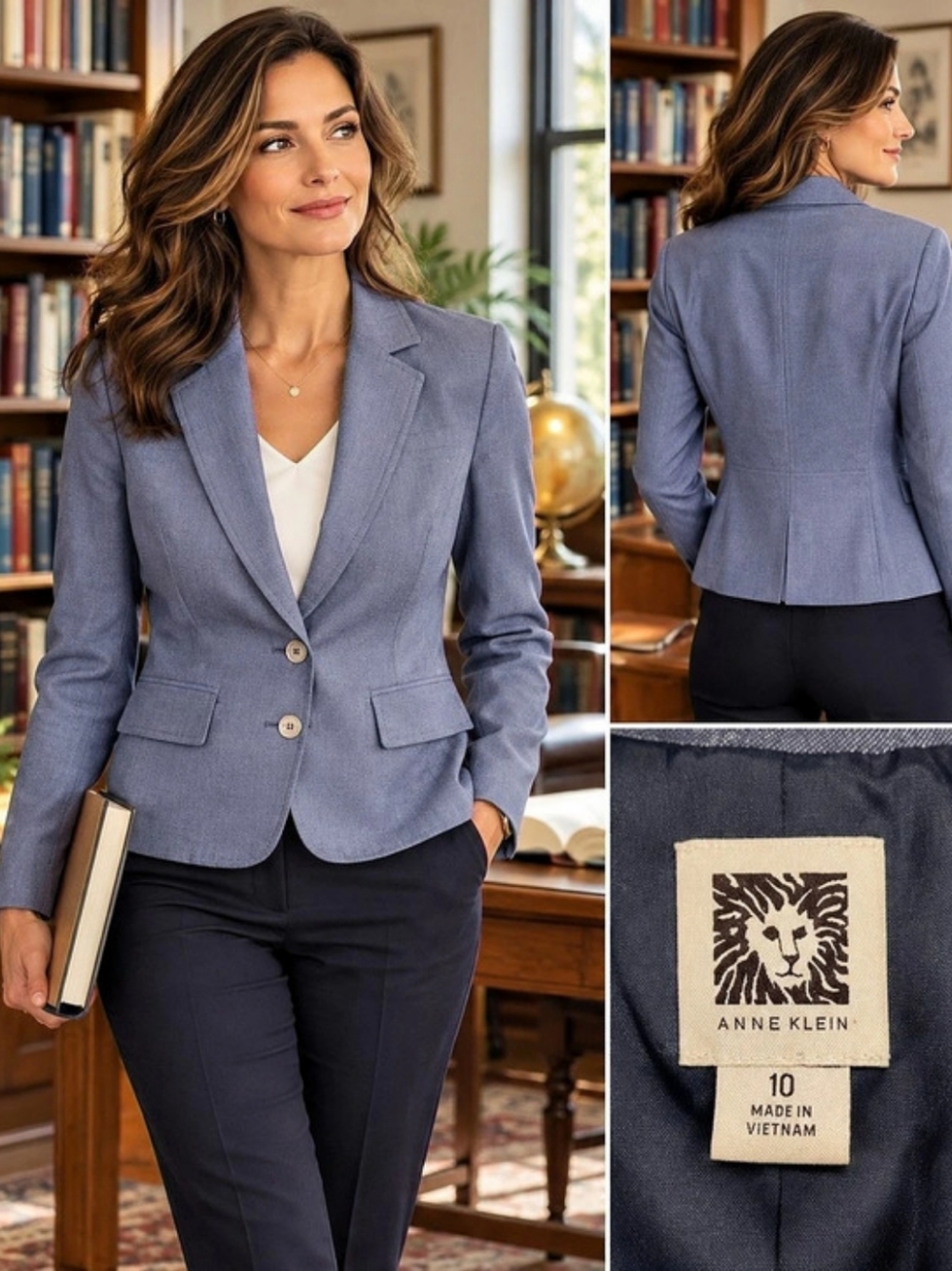 Anne Klein Blazer in Gray2 Size 10 Like New